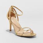 Women's Kayce Strappy Stiletto Heeled Pumps - A New Day Gold