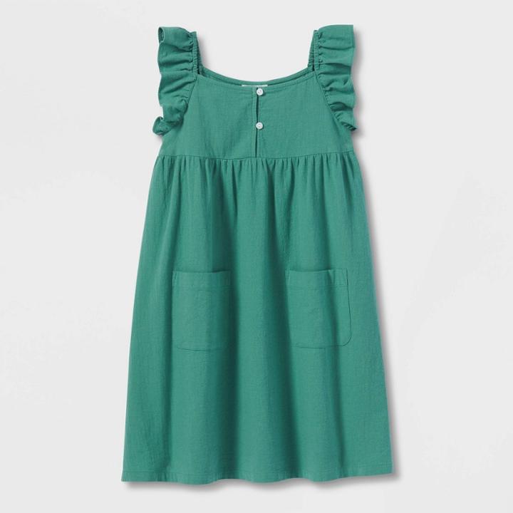 Girls' Flutter Sleeve Dress - Cat & Jack Green