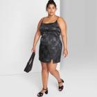 Women's Plus Size Notch Slip Dress - Wild Fable Black Floral