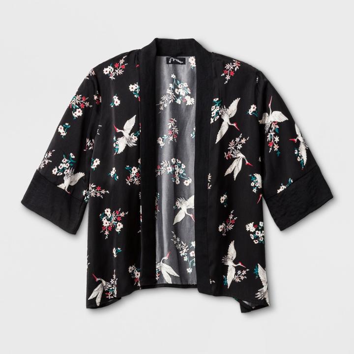 Girls' Printed Kimono - Art Class Black