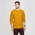 Men's Standard Fit Long Sleeve Crew Neck Fleece Sweatshirt - Goodfellow & Co Zesty Gold