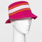 No Brand Women's Striped Knit Bucket Hat - Pink