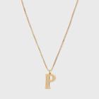 Gold Plated Initial P Pendant Necklace - A New Day Gold, Gold - P