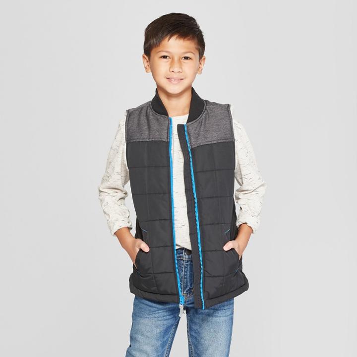 Boys' Faux Fur Jacket - Cat & Jack Black