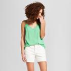 Women's Chiffon Trim Cami - A New Day Green
