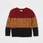 Toddler Boys' Striped Cable Knit Crew Neck Pullover Sweater - Cat & Jack