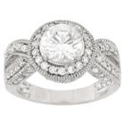 Tiara 2.83 Ct. T.w. Twisted Halo Cubic Zirconia Ring In Sterling Silver -