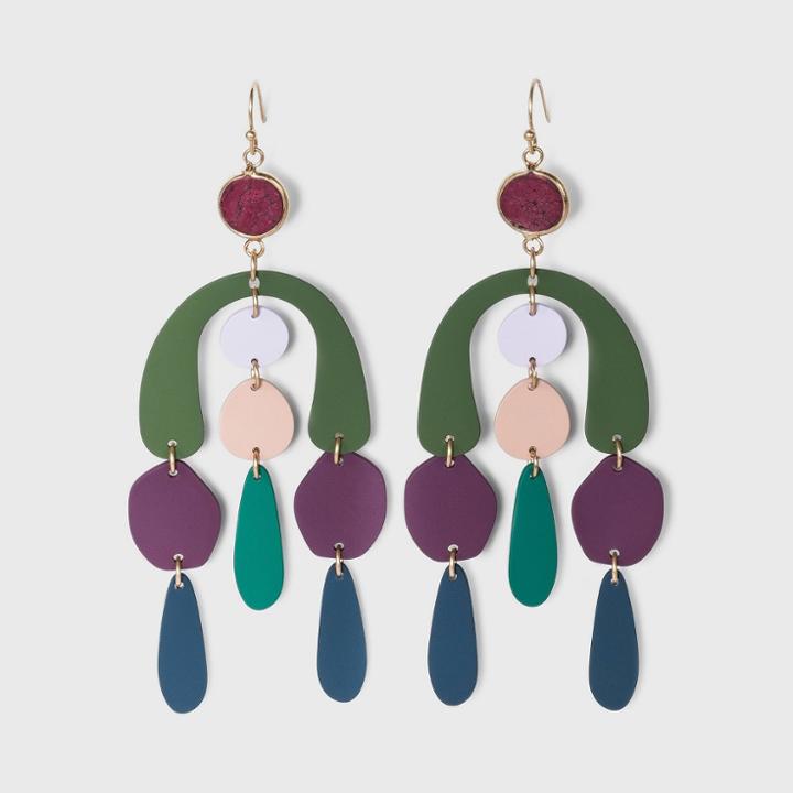 Sprayed Metal In Dark Jewel Tones Mobile Statement Earrings - Universal Thread