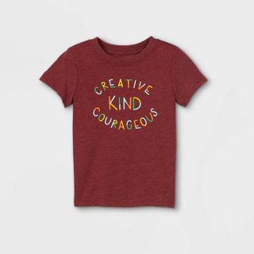 Toddler 'creative, Kind, Courageous' Graphic Short Sleeve T-shirt - Cat & Jack Maroon
