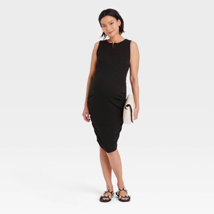 Rib Tank Maternity Dress - Isabel Maternity By Ingrid & Isabel Black