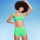 Women's Ribbed Low-rise Short Bikini Bottom - Wild Fable Green