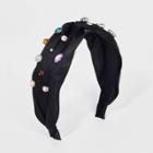 Girls' Crystal Twisted Satin Headband - Art Class Black