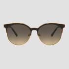 Women's Club Plastic Cateye Metal Sunglasses - A New Day Brown, Women's, Size: Small, Brown/grey