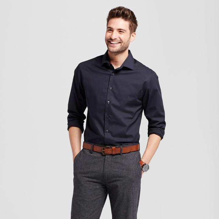 Men's Standard Fit Ultimate Button-down Dress Shirt - Goodfellow & Co Black