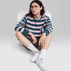 Adult Striped Regular Fit Crewneck Long Sleeve T-shirt - Original Use Pink/stripe