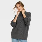 Women's Mock Turtleneck Tunic Pullover Sweater - Universal Thread Charcoal Gray