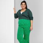 Women's Plus Size Cropped Button-front Cardigan - Wild Fable Dark Teal Green