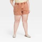 Women's Plus Size High-rise Carpenter Shorts - Universal Thread Brown