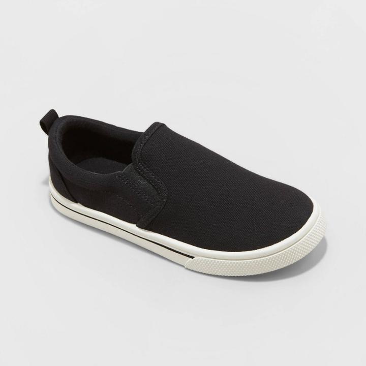 Kids' Blaine Slip-on Apparel Sneakers - Cat & Jack Black