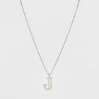 Silver Plated Initial J Pendant Necklace - A New Day Silver,