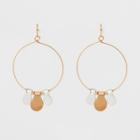 Paddle Shape Castings Wire Hoop Earrings - Universal Thread Gold,