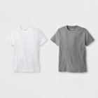 Boys' 2pk Short Sleeve T-shirt - Cat & Jack White/gray