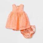Baby Girls' Mesh Dress - Cat & Jack Orange Newborn, Girl's