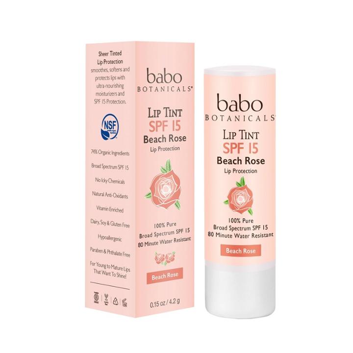 Babo Botanicals Babo Bototanicals Lip Tint Conditioner - Beach Rose -