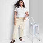 Women's Plus Size Slim Fit Short Sleeve Polo Baby T-shirt - Wild Fable White