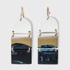Patterned Bar Tiered Drop Earrings - Universal Thread Navy
