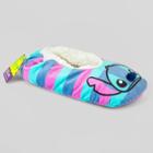 Women's Lilo & Stitch Microsuede Slipper Socks With Grippers - Blue/purple