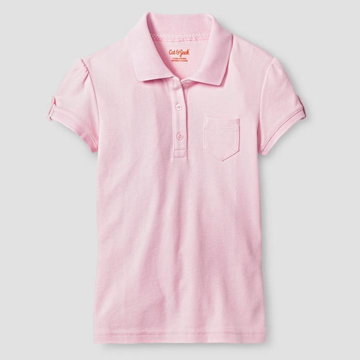 Girls' Interlock Polo Shirt - Cat & Jack Woodrose