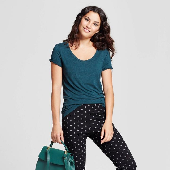 Women's Heathered Any Day Scoop T-shirt - A New Day Emerald