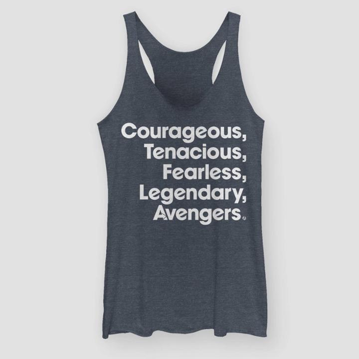 Women's Marvel Name List Tank Top (juniors') - Navy Heather