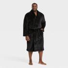 Men's Big & Tall Plush Robe - Goodfellow & Co Black