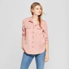 Women's Long Sleeve Soft Twill Shirt - Universal Thread Red