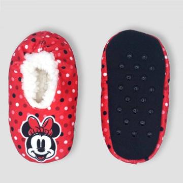Toddler Minnie Mouse Slipper Socks - Red