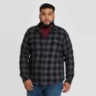 Mens Tall Standard Fit Long Sleeve 2-pocket Flannel Button-down Shirt - Goodfellow & Co Black