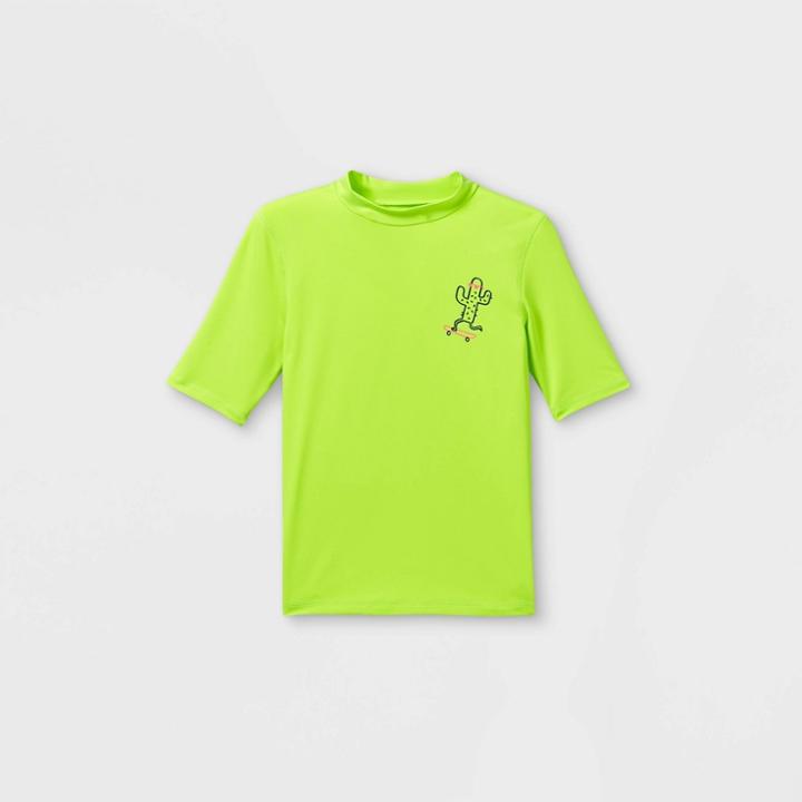 Boys' Catcus Hit Short Sleeve Rashgaurd Swim Shirt - Cat & Jack