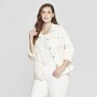 Women's Plus Size Denim Jacket - Universal Thread White