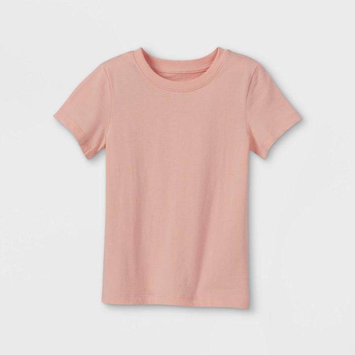 Toddler Boys' Solid Jersey Knit Short Sleeve T-shirt - Cat & Jack Pink