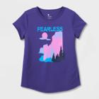 Girls' Short Sleeve 'fearless' Graphic T-shirt - All In Motion Dark Purple