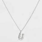 Silver Plated Cubic Zirconia 'u' Pendant Necklace - A New Day