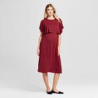 Maternity Short Sleeve Nursing Dress - Isabel Maternity By Ingrid & Isabel Berry Maroon