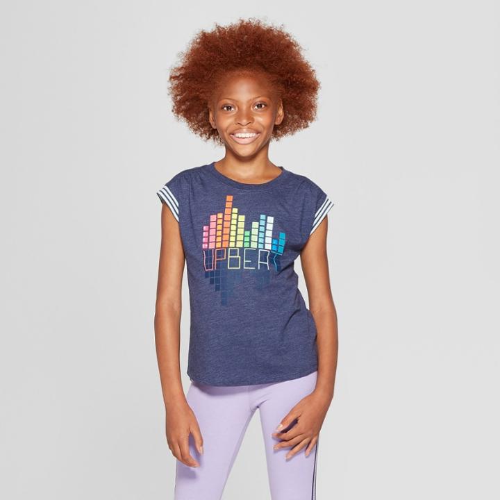 Girls' Upbeat Graphic Short Sleeve T-shirt - Cat & Jack Navy