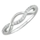 Distributed By Target Silver Plated Cubic Zirconia Thin Open Link Ring - Size 8, Clear