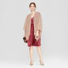 Estee & Lilly Striped Shimmer Layering Wrap Jacket Ruana - Peach (pink)