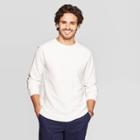Men's Standard Fit Long Sleeve Textured Crew Neck Shirt - Goodfellow & Co White Feather M,
