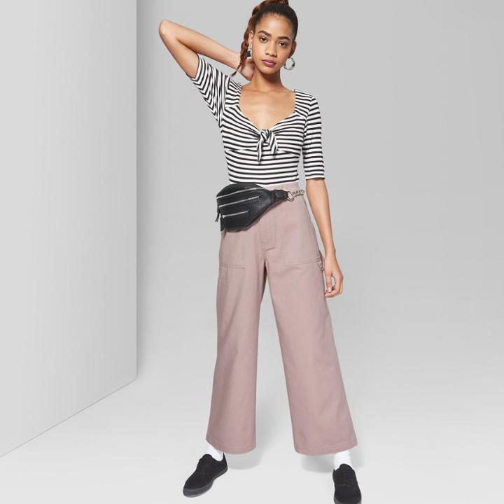 Women's Wide Leg Pocket Pants - Wild Fable Pink