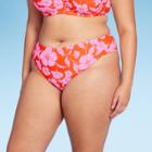 Women's Low-rise Hipster Bikini Bottom - Wild Fable Orange/pink Tropical Print X